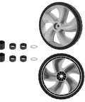 12 Inch Rear Wheel Replacement for Arnold 490-324-0002, 12x1.75 Inch Plastic Lawn Mower Wheels shown with adapters