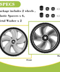 12 Inch Rear Wheel Replacement for Arnold 490-324-0002 shown with plastic spacers and metal washers