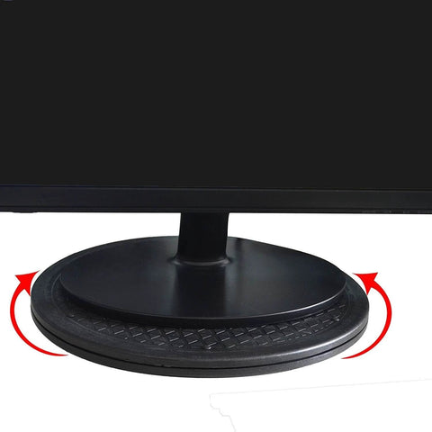 12 Inch Heavy Duty Rotating Swivel Stand with Steel Ball Bearings under monitor, showing smooth 360 rotation and non-skid base