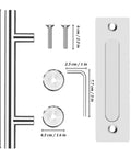 12 Inch Sliding Barn Door Handles Pair In Stainless Steel, Heavy Duty Two-Side Door Pulls With Finger Pull, Modern Hardware Kit