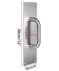 Two Pack 12 Inch Stainless Steel Door Handle Pull And Push Plate Built To Last Heavy Duty Gate Handle Bar For Home Office Warehouse Public Doors Fits Wooden Or Composite Doors With Screws Brushed Finish front view