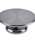 12" Stainless Steel Pizza Lazy Susan - Commercial Ball Bearing Turntable for serving pizza and desserts.
