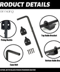 12 Inch Heavy Duty Cane Bolt Gate Drop Rod Ground Latch for Wood PVC Vinyl Metal Fences and Gates Double Doors Black Solid Steel