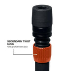 Close-up of 12 Inch Dual Lock Extension Bit Holder For Impact Drivers And Drills With One Quarter Inch Hex Shank Quick Release Lock