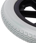 Close-up of 2 Pack 12 Inch Solid Plastic Spoked Wheelchair Replacement Wheels with Hard Rubber Tires