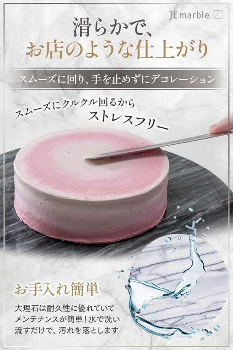 12 inch white marble lazy susan turntable with aluminum bearing, smooth silent rotating stone tray used for cake decoration.