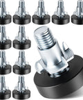 12 Pack Furniture Leveling Feet With T Nuts One Quarter Inch 20 UNC Thread Adjustable Levelers No Wobble For Tables