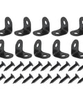 0.47"x0.47"x0.35"(LxWxH) L Bracket Corner Braces -12Pack- Good for Mending Wooden Furniture - Metal Right Angle Brackets W/Screws - Black