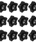 Set Of 12 Black Star Knobs With Three Eighths Inch By Sixteen Female Threads For T Track Bolts Jigs Sawing Machines Drilling