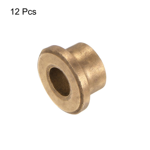 12 Pack Flange Sleeve Bearings Self Lubricating Sintered Bronze Bushings 6mm Bore 10mm Outer Diameter 8mm Length shown