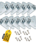 Heavy Duty Gas Strut Mounting Bracket Pack Of 12 With 12 Gauge Steel Construction And Zinc Plating Includes Stainless Steel Screws