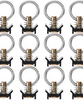 12 Pack L Track Stud Fittings For Cargo Tie Downs, Stainless Steel Round Ring O Ring, 360 Degree Rotation, Reusable Keeper Hardware