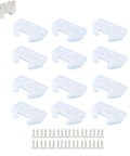 12 Pack Plastic Drawer Guides Center Mount Rails And Brackets White Replacement Parts for Dresser Cabinet with 36 Screws Visible