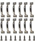 12 Pack 4 Inch Vintage Bow Cabinet Pulls In Silver For Barn Doors Dressers And Kitchen Cupboards With 48 Mounting Screws displayed
