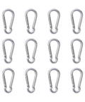 12 Pack Small Stainless Steel Carabiner Clips For Bird Feeders And Dog Leashes Harnesses Quick Link Keychains 40mm M4 Holds Up To 150 Lbs Durable 304 Stainless Steel