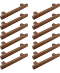 Walnut Wood Drawer Pulls 12 Pack 178mm Long Center To Center 128mm 5 Inch Wooden Handles For Dresser Drawers Cabinets Kitchen Wardrobe