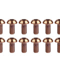 12 Pcs M5x10 Titanium Torx Bolts for Bicycle Disc Brake Rotors featuring T25 Torx heads in bronze finish.