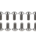 12 Pcs M5x10 Titanium Torx Bolts for Bicycle Disc Brake Rotors showing Grade 5 titanium alloy screws with T25 heads.