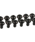 12 Pcs M5x10 Titanium Torx Bolts for Bicycle Disc Brake Rotors displayed in a close-up view, showing T25 Torx head and black finish.