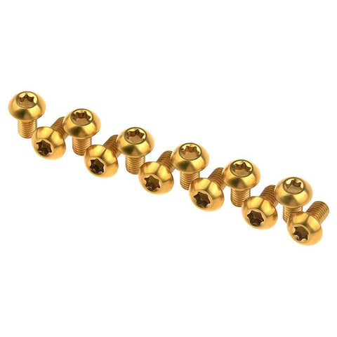 12 Pcs M5x10 Titanium Torx Bolts for Bicycle Disc Brake Rotors, Grade 5 Gold Finish, T25 Torx Head, Lightweight