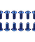 12 Pcs M5x10 Titanium Torx Bolts for Bicycle Disc Brake Rotors in blue finish, showing T25 Torx head and lightweight design.