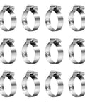 12 Pack 304 Stainless Steel SAE 24 Worm Gear Hose Clamps Adjustable From 1 And 1 Sixteenth Inch To 2 Inches Ideal For Automotive Marine Plumbing And Industrial Applications Corrosion Resistant Band Clamp Set