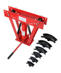 12 Ton Manual Hydraulic Pipe Bender with Six Dies and Adjustable Rollers for Piping and Exhaust Tubes 90 to 180 Degree Bends