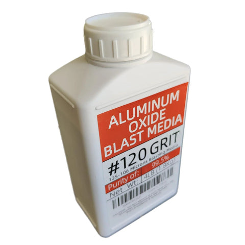 120 Grit Aluminum Oxide Sandblasting Medium For Cabinets And Machines 4 Lbs 1.8 Kg Reusable Low Dust Abrasive Purity 99.5 Percent