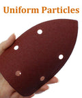 Hand holding 120 Grit Mouse Detail Sander Sandpaper 50 Pcs 5 Hole Hook And Loop 140mm Sheet, showing five-hole design.