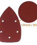 120 Grit Mouse Detail Sander Sandpaper 50 Pcs 5 Hole Hook And Loop 140mm Sheets