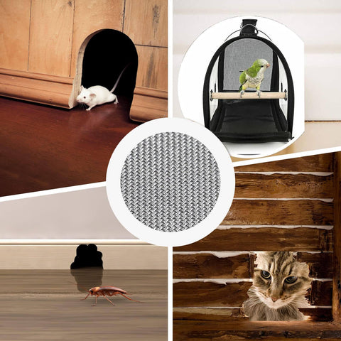 120 Mesh 304 Stainless Steel Wire Mesh Screen For DIY Projects And Filtration, center view with animals and protective uses.
