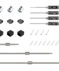 Components of 1204 Ball Screw Upgrade Kit for AnoleX 3030-Evo Max including screws, connectors, and assembly tools for CNC axis motion