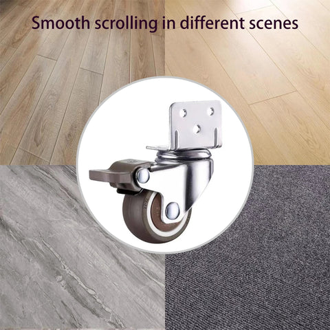 1.25 Inch L Shaped Plate Swivel Caster With Brake Rubber Wheel Side Mount suitable for smooth movement on various floors