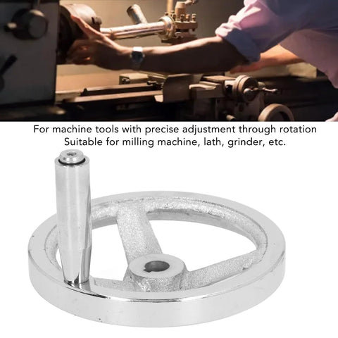 125mm Diameter Rotary Handwheel With 12mm ID Bore Cast Iron Chrome Plated for Lathe and Milling Machines