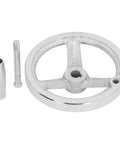 125mm Diameter Rotary Handwheel With 12mm ID Bore Cast Iron Chrome Plated Round Hand Wheel Detachable Hand Crank for Lathes