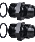 12AN Flare To AN12 ORB Male Fitting Adapter Set 2 Pack Aluminum 6061 T6 With NBR O Ring Seals For High Pressure Up To 1500 PSI