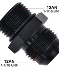 12AN Flare To AN12 ORB Male Fitting Adapter Set 2 Pack Aluminum 6061 T6 With NBR O Ring Seals For High Pressure Up To 1500 PSI
