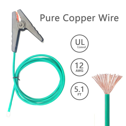 Portable Ground Rod Kit With Half Inch Diameter Eighteen Inch Rod And Five Point One Foot Twelve AWG UL Listed Ground Wire Close-up
