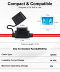 Detailed view of 4 Pack 12 AWG Inline Fuse Holder Kit With Waterproof IP67 Rated Design For 12V And 24V Cars Boats And Trucks