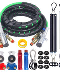 12 Foot 3 In 1 Air Lines Kit For Semi Truck And Trailer Tractor With 16 Inch Double And Single Tender Spring Kits Gladhands Handles Glad Hand Seals And 7 Way Trailer Cord Heavy Duty Durable And Easy To Install.