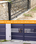 12 Ft V Track Galvanized Inverted V Track With Hardware Kit For Sliding Gates And Doors Heavy Duty Rail For Driveway Gates Car Entrances Barn Doors And Outdoor Applications Corrosion Resistant Galvanized Steel For Weatherproof Outdoor Use shown installed with metal sliding gate