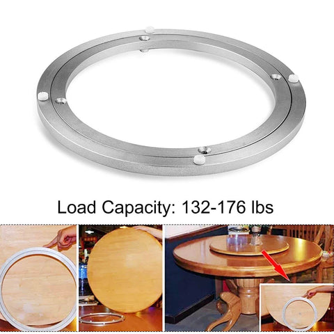 12 Inch Aluminum Lazy Susan Turntable Bearing Heavy Duty Round Rotating Swivel Base with low profile design for tables