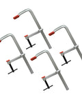 Heavy Duty 12 Inch Bar Clamp Set Four Pack Drop Forged Steel F Clamps With 600 Lb Load Capacity And 3-5/32 Inch Throat