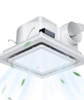 Ultra Quiet 12 Inch Bathroom Exhaust Fan With 6500K LED Light, 120 CFM, 1.0 Sone, 10x10 Mount, Energy Efficient Ceiling Ventilation With 1500 LM Output By Gopper, side view