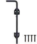 12 Inch Cane Bolt Gate Drop Rod Heavy Duty Gate Hardware For Wooden Fences And Metal Gates Ground Latch with screws