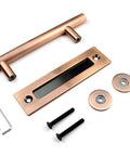 12 Inch Sliding Barn Door Handle Heavy Duty Pull And Flush Set With Rustic Two Side Design Antique Copper Finish for kitchen