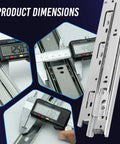 Dimensions of 12 Inch Full Extension Drawer Slides With Ball Bearing For Heavy Duty Side Mount Rails showcased with caliper