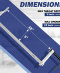 Four Pack 12 Inch Light-Duty F Clamps With Drop Forged Steel Construction And 450 Lb Clamping Power, showing dimensions