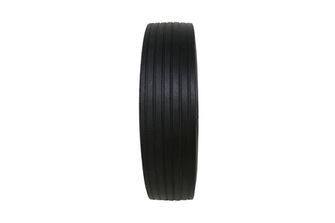 Side view of Shepherd Hardware 9654 12 Inch x 2-5/8 Inch Hand Truck Replacement Wheel with solid cushioned rubber tire and ribbed tread