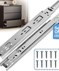 12 Inch Full Extension Drawer Slides With Ball Bearing For Heavy Duty Side Mount Rails 100 Lb Capacity Ideal For Dresser Cabinet